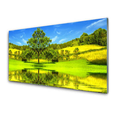 Plexiglas® Wall Art Meadow tree nature green brown