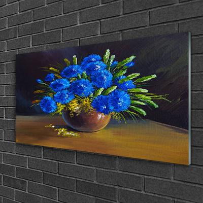 Plexiglas® Wall Art Flowers floral blue green