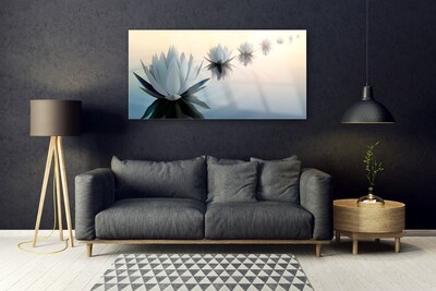 Plexiglas® Wall Art Flowers floral white blue