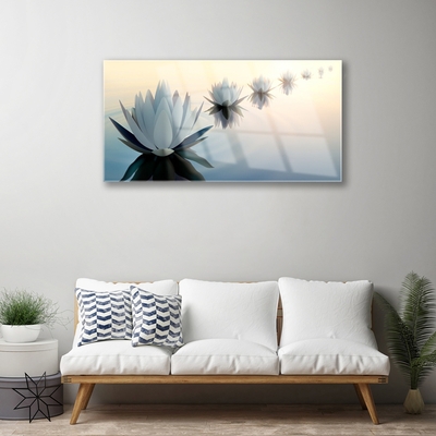 Plexiglas® Wall Art Flowers floral white blue