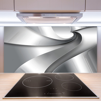 Kitchen Splashback Abstract art art silver grey
