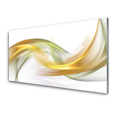 Kitchen Splashback Abstract art gold yellow