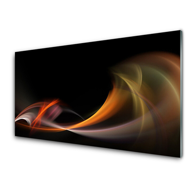 Kitchen Splashback Abstract art orange yellow black