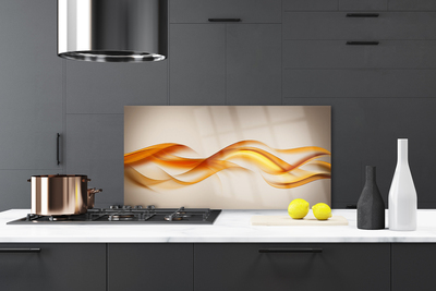 Kitchen Splashback Abstract art yellow grey