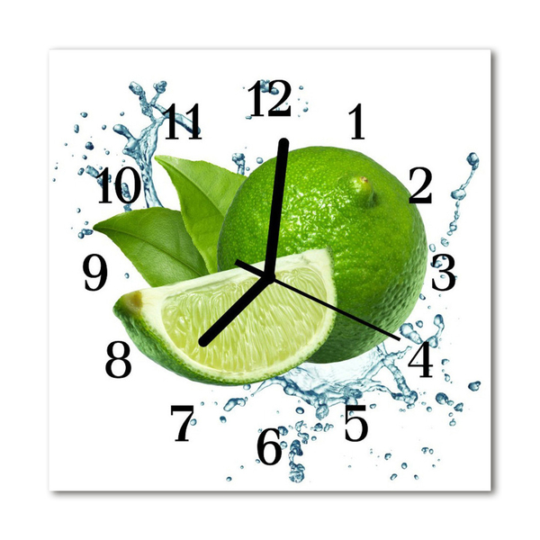 Glass Kitchen Clock Lime kitchen green
