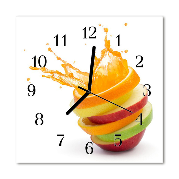 Glass Kitchen Clock Fruit kitchen multi-coloured