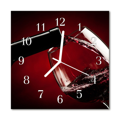 Glass Kitchen Clock Wine glass kitchen red