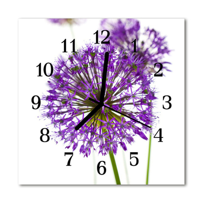 Glass Kitchen Clock Flower flowers & plants purple