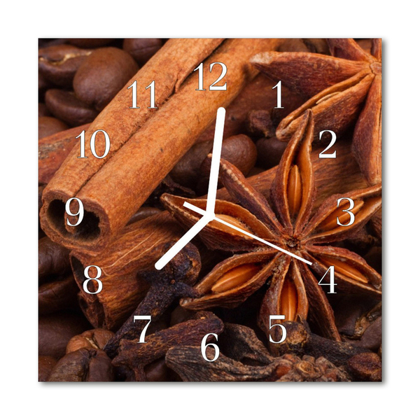 Glass Kitchen Clock Vanilla kitchen brown