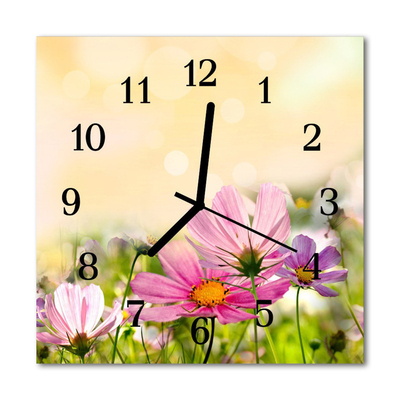 Glass Kitchen Clock Cosmos flowers flowers & plants pink