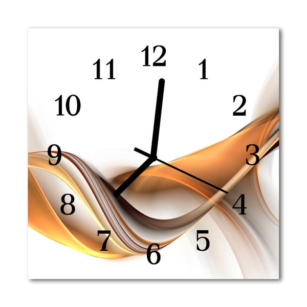 Glass Kitchen Clock Abstract abstract art orange