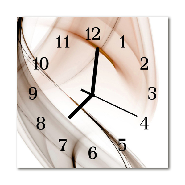 Glass Kitchen Clock Abstract art brown