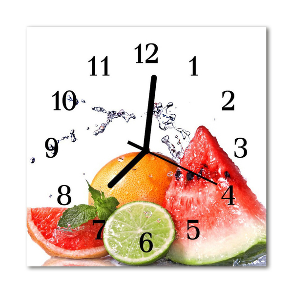 Glass Kitchen Clock Fruit fruit multi-coloured