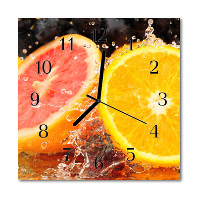 Glass Kitchen Clock Fruit fruit orange