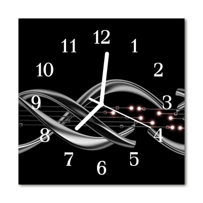Glass Kitchen Clock Abstract abstract art black