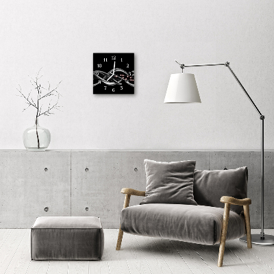 Glass Kitchen Clock Abstract abstract art black