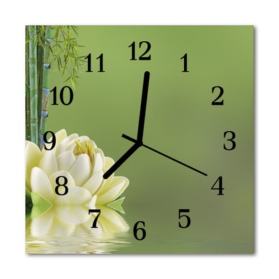 Glass Kitchen Clock Lily lily green