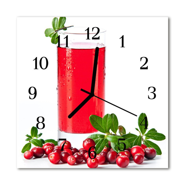 Glass Wall Clock Cranberry cranberry red