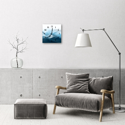 Glass Wall Clock Abstract abstract art blue