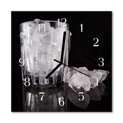 Glass Wall Clock Ice cream ice black