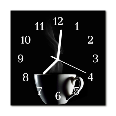 Glass Wall Clock Cup food and drinks black