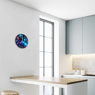 Glass Kitchen Clock Starry sky space blue