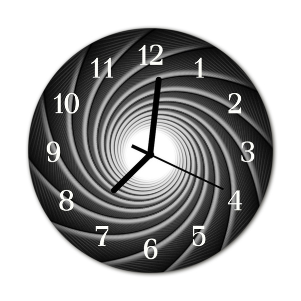 Glass Kitchen Clock Whirl whirl black