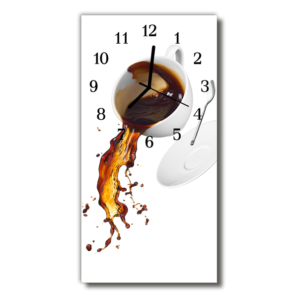 Glass Kitchen Clock Coffee