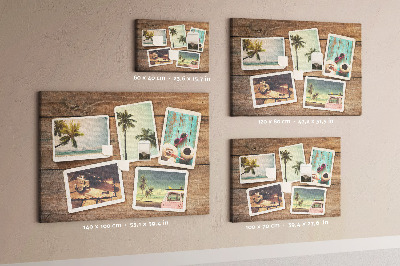 Decorative corkboard Polaroid photos
