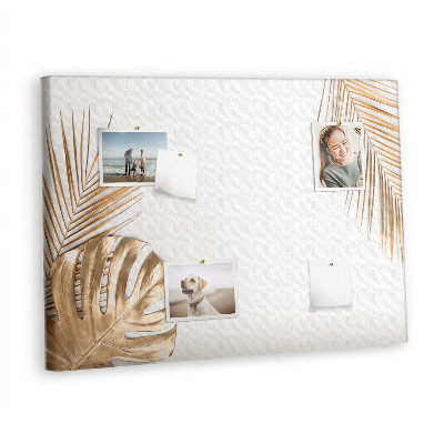 Pin board Tropical leaves gold