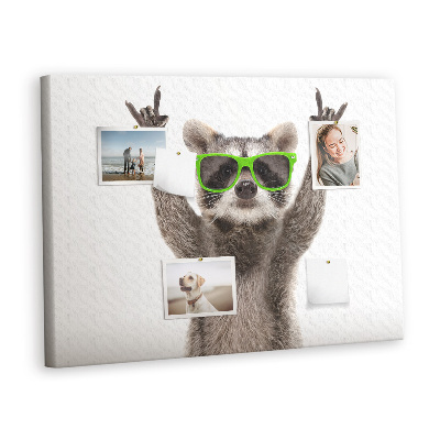 Pin board Raccoon in glasses