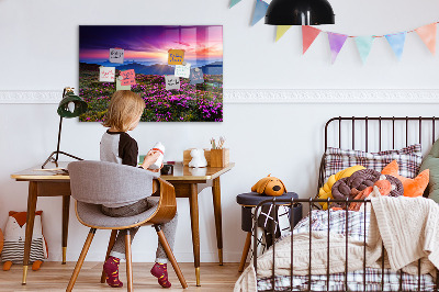 Decorative magnetic board Sunrise and flowers