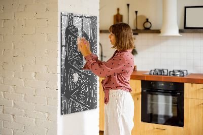 Kitchen magnetic board Pizza drawing