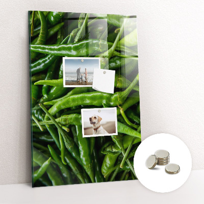 Kitchen magnetic board Green peppers