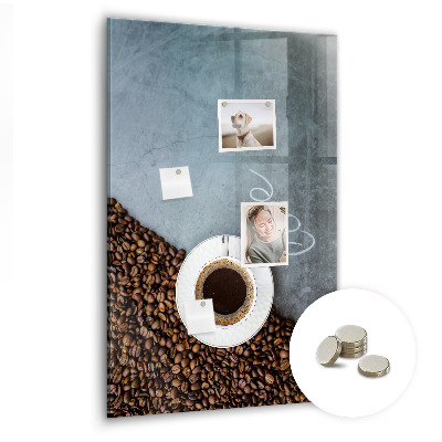 Kitchen magnetic board Cup of coffee