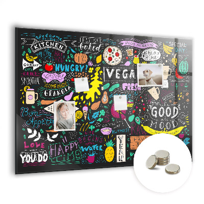 Magnetic notice board Abstract inscriptions