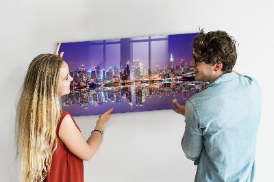 Magnetic board for office New York at night