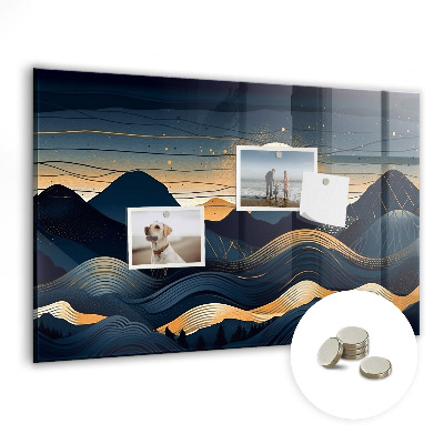 Decorative magnetic board Sunset landscape