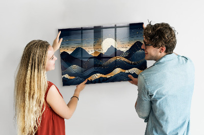 Decorative magnetic board Sunset landscape