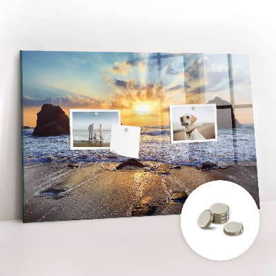 Decorative magnetic board Sunset on the beach