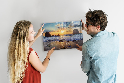 Decorative magnetic board Sunset on the beach
