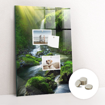Magnetic board for office Waterfall with rocks