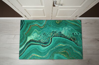 Washable door mat indoor Turquoise marble