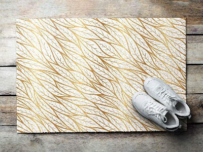 Washable door mat Golden leaves pattern