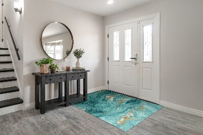 Door mat indoor Turquoise marble