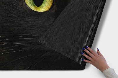Washable door mat Black cat