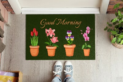 Washable door mat Good morning
