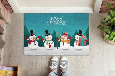 Door mat Christmas snowmen