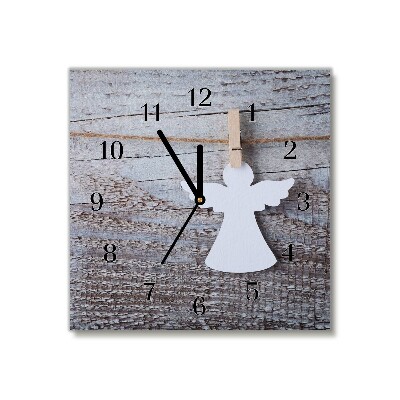 Glass Kitchen Clock Square Holy Angel Winter