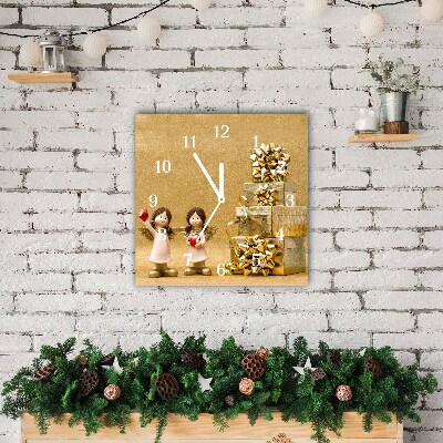 Glass Wall Clock Square Holy Angels Christmas Gifts